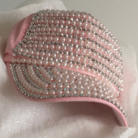 Pink Pearl and Rhinestone Cap - Picture 3 of 10